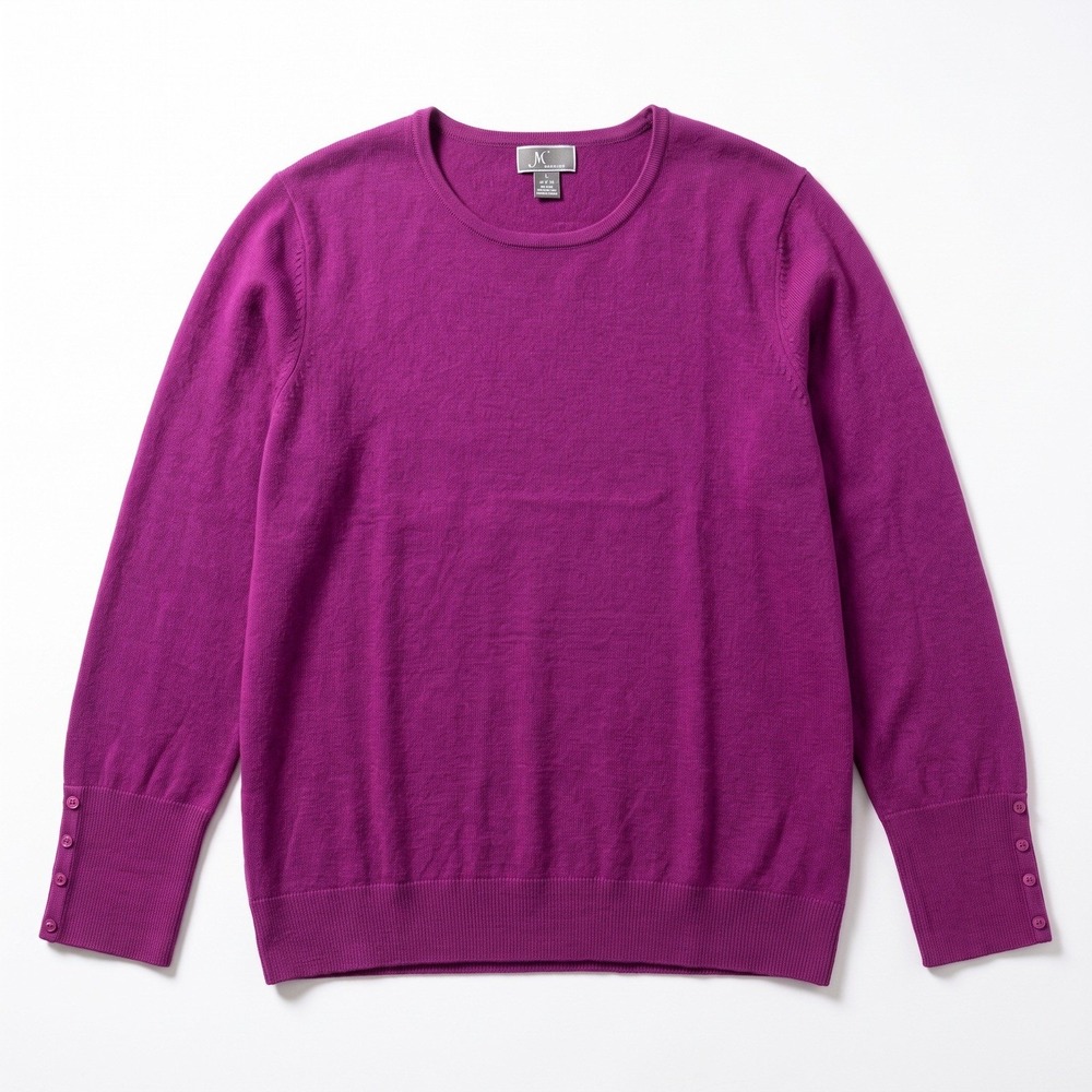 JM Collection XXL Purple NWT Cozy Crewneck Sweater